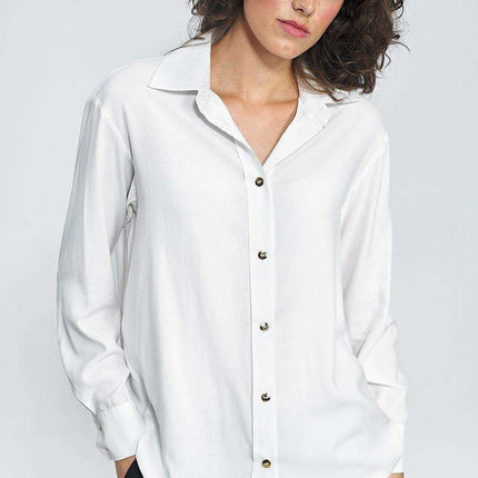 Elegant Cotton Long Sleeve Button Up Shirt By Nife Elite