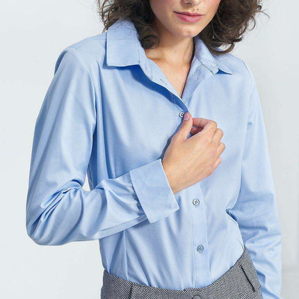 White Cotton Blend Slim Fit Business Shirt Cuff Details