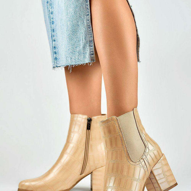 Chic Almond Toe Heeled Ankle Boots
