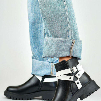 Chic Meraz Fur-Lined Heeled Ankle Boots with Tractor Sole