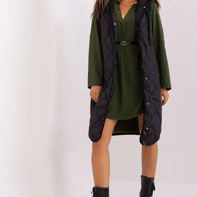 Versatile Extended Length Quilted Hooded Vest