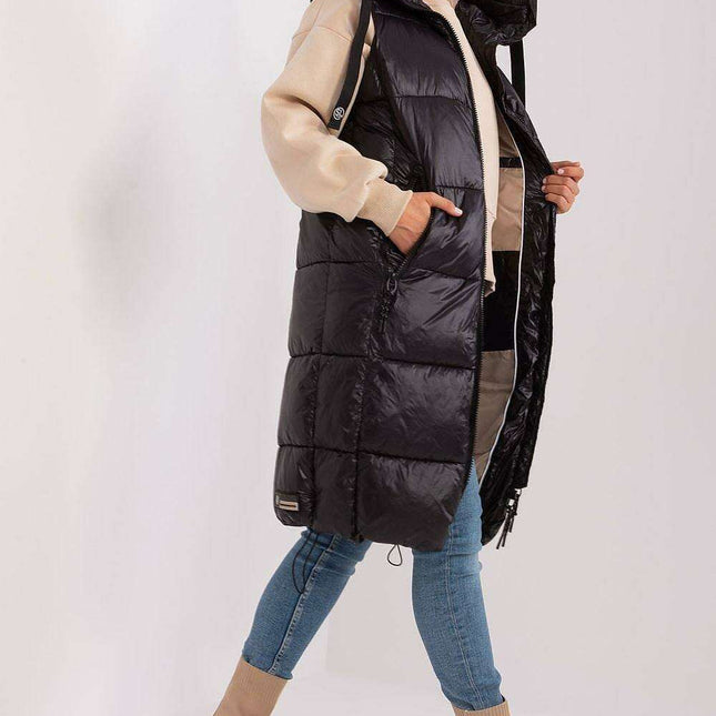 Hooded Quilted Gilet with Functional Zippered Pockets