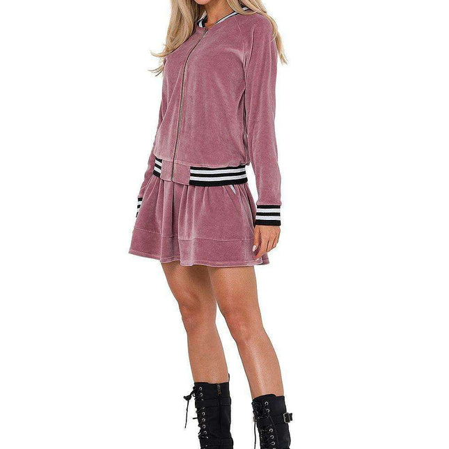 Moe's Luxe Velour Pleated Mini Skirt with Chic Pockets