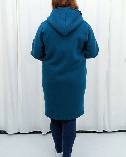 Chic Plus Size Knitted Hooded Blouse Coat - Karko Collection