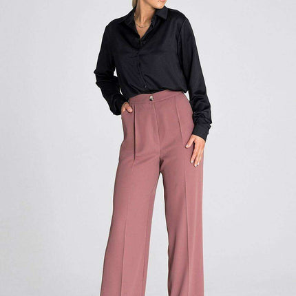 Chic Wide-Leg Pants with Modern Waist Design