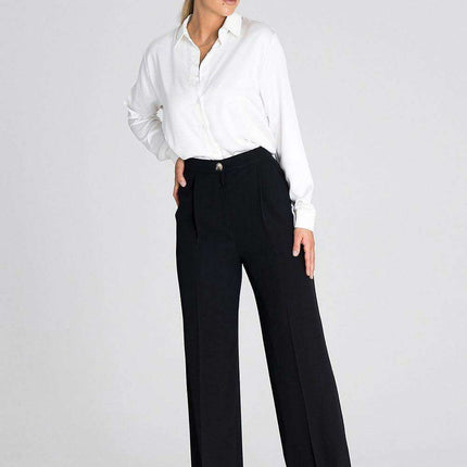 Chic Wide-Leg Pants with Modern Waist Design