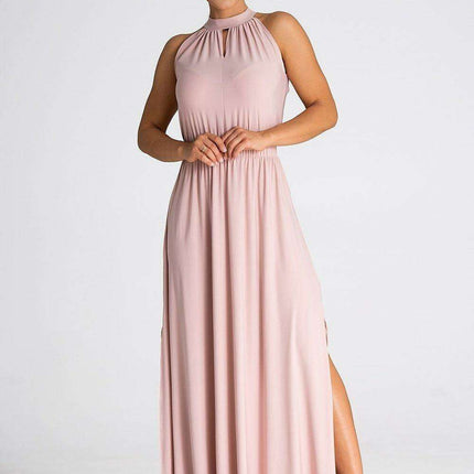 Sophisticated Pearl-Adorned Evening Gown for Elegant Events