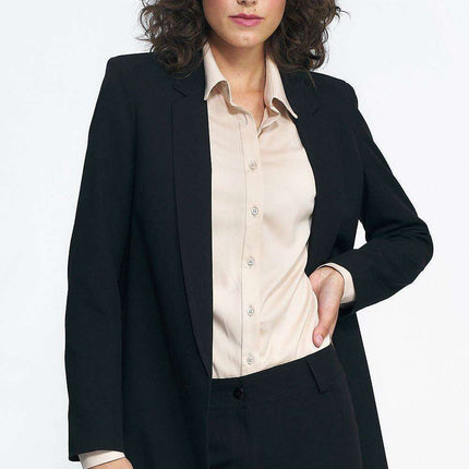 Chic Unbuttoned Blazer for Modern Elegance European Style