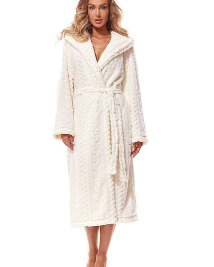Luxurious Quilted Hooded Bathrobe with Functional Pockets