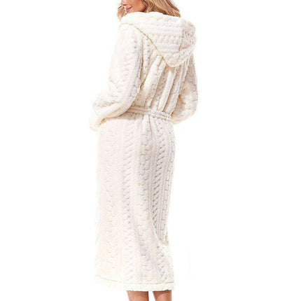 Luxurious Quilted Hooded Bathrobe with Functional Pockets