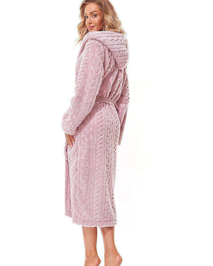 Elegant Quilted Hooded Bathrobe - Embrace Luxury and Comfort