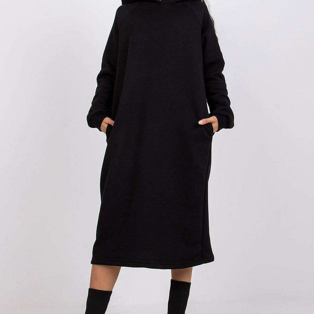 Parisian Chic Hooded Midi Dress In Europe Elegant Style