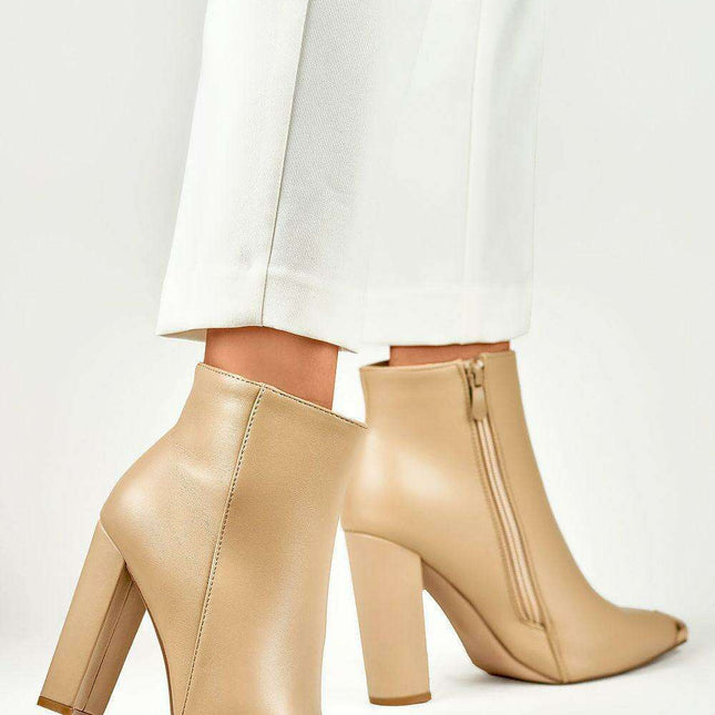 Sophisticated Stiletto Booties with Glamorous Metal Detailing