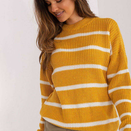 Elegant Striped Knit Sweater – Versatile, Cozy Chic for Women