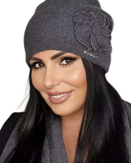 Chic Floral Knit Beanie