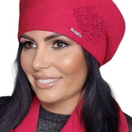 Elegant Floral Winter Beret