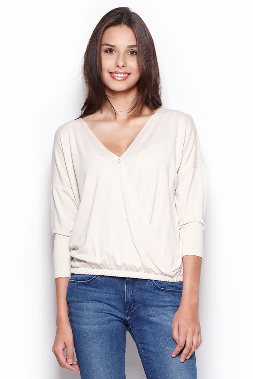 Elastic-Trimmed Loose-Fit Blouse by Figl