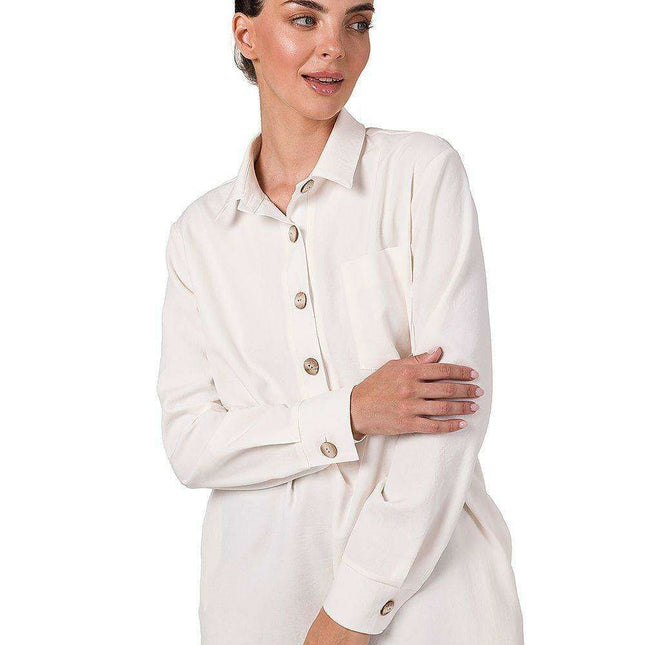 Chic Pleated Tunic with Convenient Front Pocket