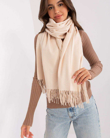 Chic Winter Wrap with Tassel Accents - Luxurious 100% Polyester, 196 cm Long