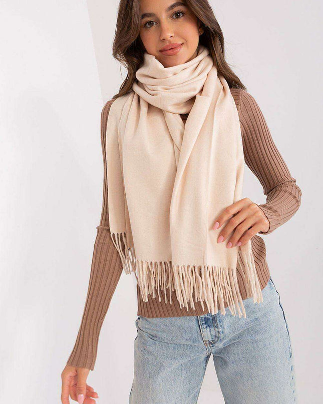 Chic Winter Wrap with Tassel Accents - Luxurious 100% Polyester, 196 cm Long