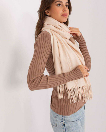Chic Winter Wrap with Tassel Accents - Luxurious 100% Polyester, 196 cm Long