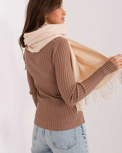 Chic Winter Wrap with Tassel Accents - Luxurious 100% Polyester, 196 cm Long