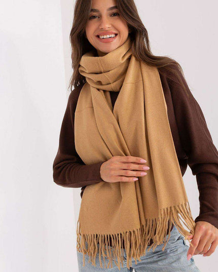 Chic Winter Wrap with Tassel Accents - Luxurious 100% Polyester, 196 cm Long