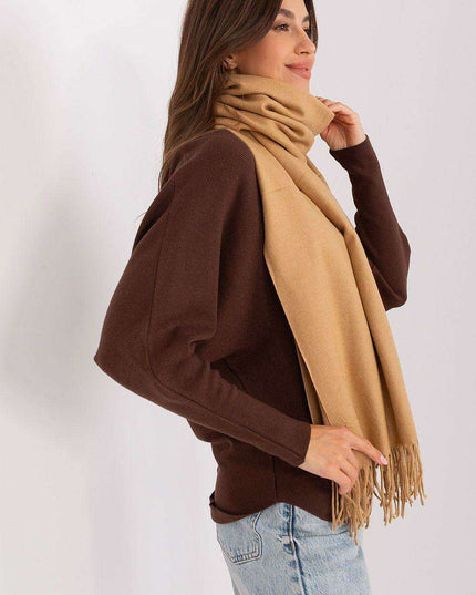 Chic Winter Wrap with Tassel Accents - Luxurious 100% Polyester, 196 cm Long