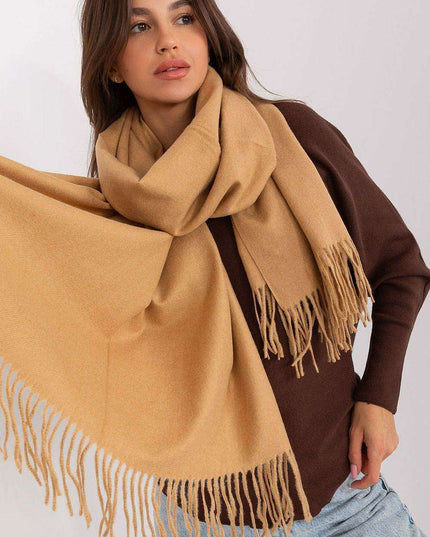 Chic Winter Wrap with Tassel Accents - Luxurious 100% Polyester, 196 cm Long