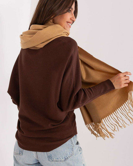Chic Winter Wrap with Tassel Accents - Luxurious 100% Polyester, 196 cm Long