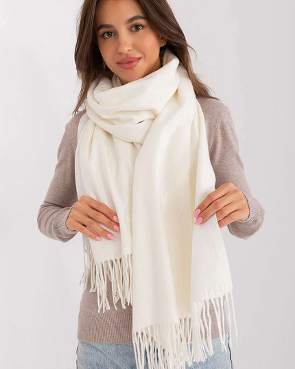 Chic Winter Wrap with Tassel Accents - Luxurious 100% Polyester, 196 cm Long