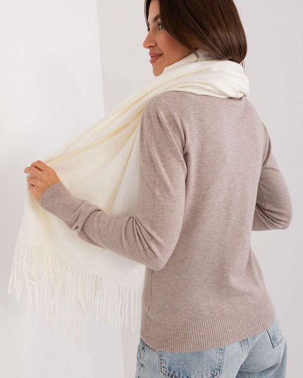 Chic Winter Wrap with Tassel Accents - Luxurious 100% Polyester, 196 cm Long
