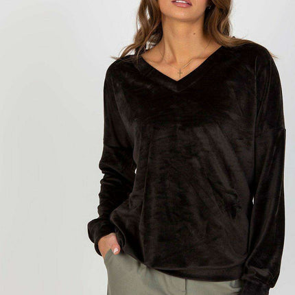Plush V-Neck Velour Pullover