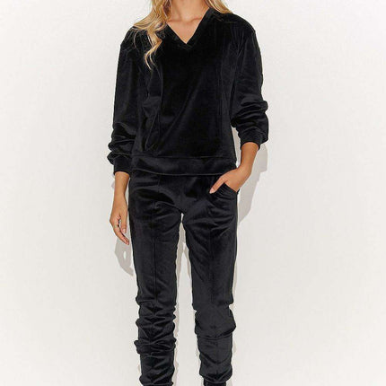 Luxurious Velvet Macadamia Tracksuit Set