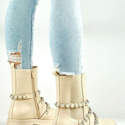 Chic Pearl-Accented Ankle Boots