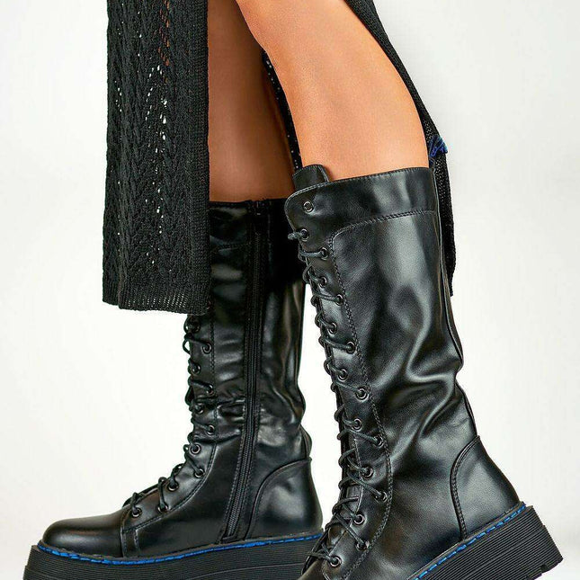 PRIMO Eco Leather Thigh-High Statement Boots
