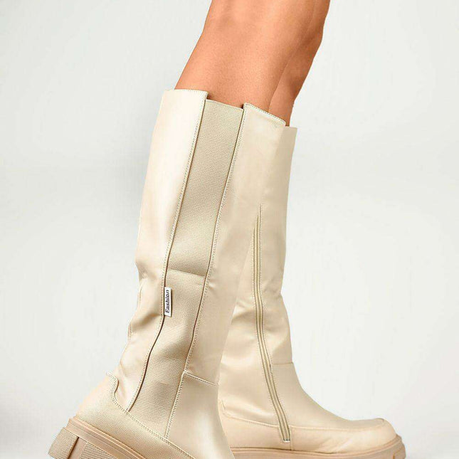 Sustainable Chic Eco Leather Thigh-High Boots