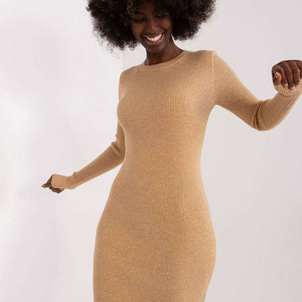 Elegant Ribbed Knit Pencil Dress for All-Day Chic