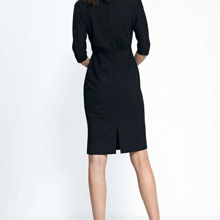 Nife Elegant Evening Gown With Tulle Insert And Bat Sleeves