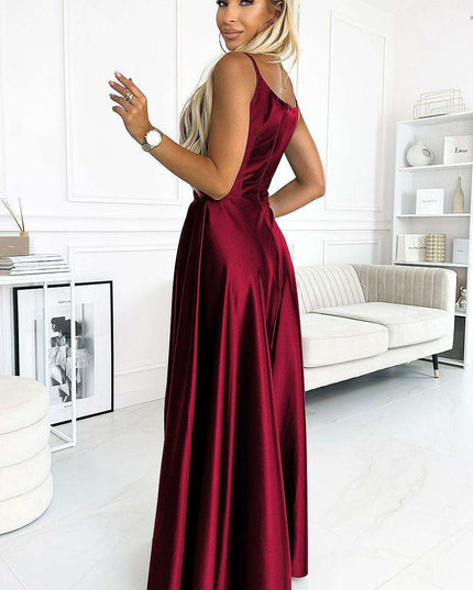 Striking Strapless Brocade Evening Gown by Numoco