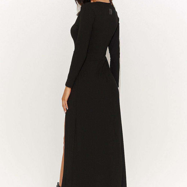 Viscose and Eco-Leather Elegance Daydress