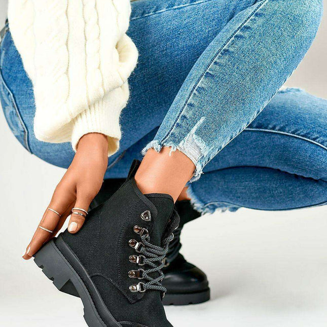 Autumn Chic Lace-Up Ankle Boots