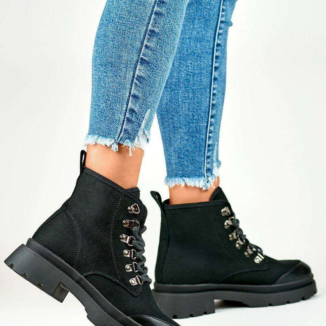 Autumn Chic Lace-Up Ankle Boots
