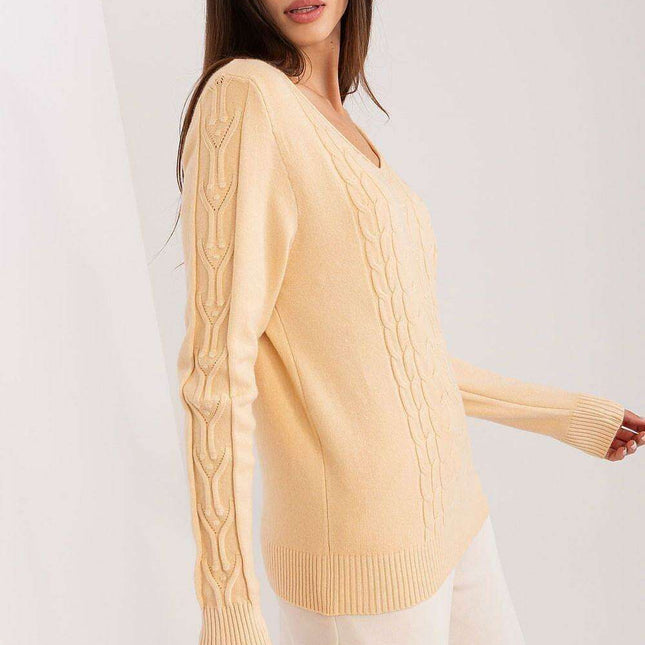 Essential V-Neck Cotton Blend Sweater for Women