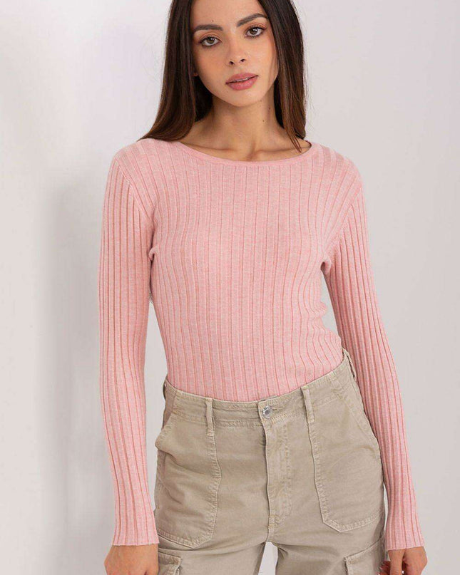 Elegant Ribbed Knit Sweater for Women