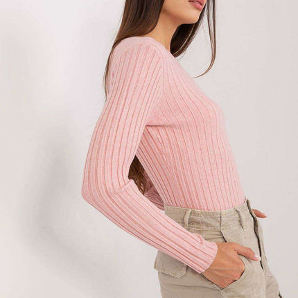 Elegant Ribbed Knit Sweater for Women