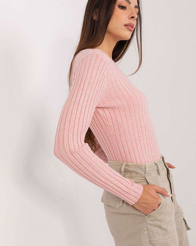 Elegant Ribbed Knit Sweater for Women