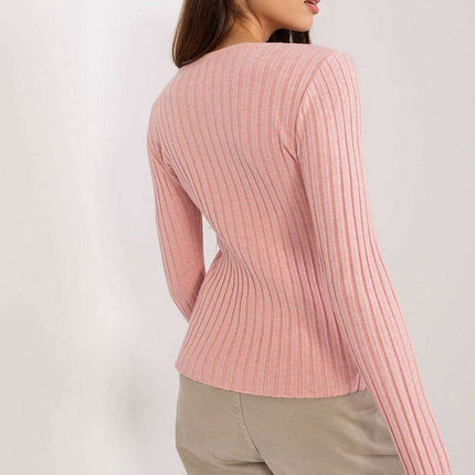 Elegant Ribbed Knit Sweater for Women