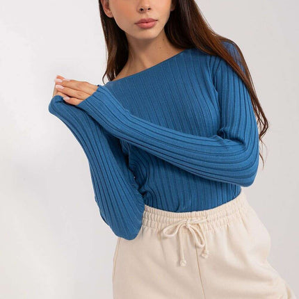 Elegant Ribbed Knit Sweater for Women