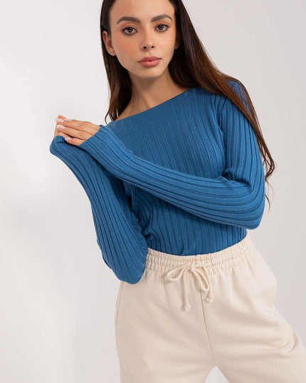 Elegant Ribbed Knit Sweater for Women